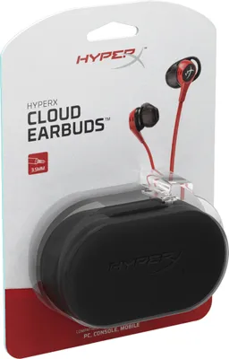 Produktbild von HyperX Cloud Earbuds, Verkabelt, im Ohr, Binaural, Im Ohr, 20 - 20000 Hz, Schwarz, Rot