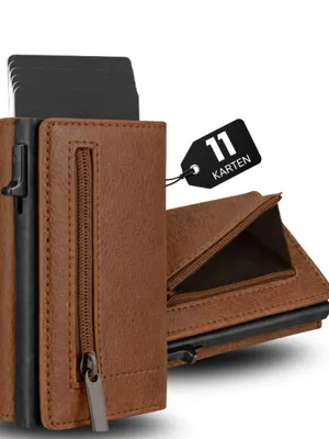 Produktbild von S&T DESIGN Brieftasche S&T Design RFID Blocker Cardholder Slim Wallet Herren veganem Leder (S&T Design portemonnaie, Mit Geschenk verpackung)