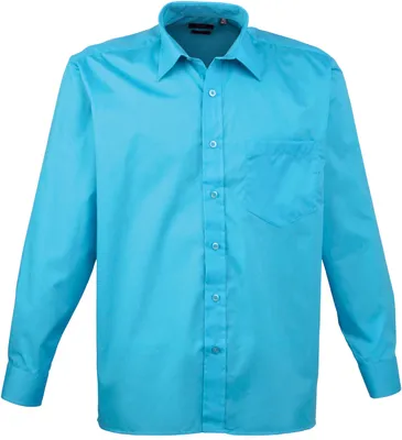 Produktbild von Premier Workwear Herren Popeline Hemd langarm PR200 turquoise 41 (16)