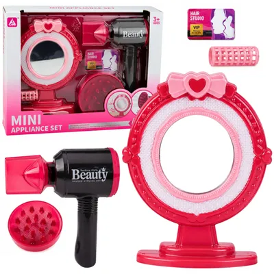 Produktbild von Haarstyling-Set, Haartrockner, Spiegel, Lichter, Geräusche, Zubehör