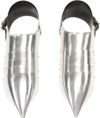 Obrázek produktu pro vidaXL Středověké rytířské brnění Železné boty pro LARP Silver Steel