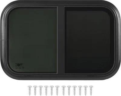Immagine prodotto di Finestra in alluminio nero 600x300 mm, scorrevole orizzontale