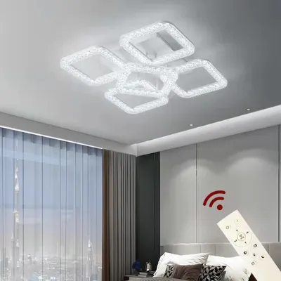Produktbild von LED Deckenlampe DF-4+1 54cm Deckenleuchte Leuchte Lampe mit Fernbedienung Lichtfarbe/Helligkeit einstellbar dimmbar Deckenlampe LED Deckenleuchte