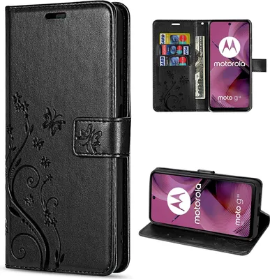 Produktbild von Hülle für Motorola Moto G55 Handyhülle mit [Standfunktion][Kartenfächern] in Schwarz