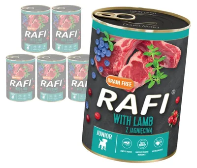 Produktbild von Rafi 6x400g Getreidefreies Nassfutter für Welpen mit Lamm