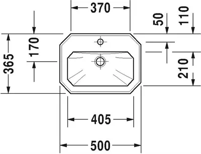 Produktbild von Duravit Duravit Handwaschbecken 1930 m ÜL HLB 500x365mm 1 HL we WG