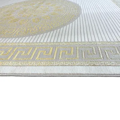 Produktbild von Teppich mit orientalischem Flair weiß gold Größe - 160 x 230 cm