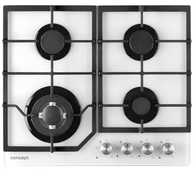 Produktbild von Concept PDV7460WH, Weiß, Integriert, 60 cm, Gaskochfeld, Glas, 4 Zone(n)