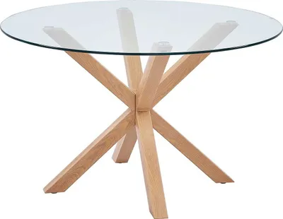 Image de Table de salle à manger Hasel ø120cm - marron/verre