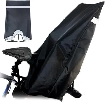 Produktbild von Regenschutz für Kindersitze - 420D – 85 x 65 x 55 cm - Hinterrad-Regenschutz mit reflektierenden Streifen - Universelle - Schwarz