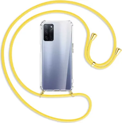 Produktbild von Handykette Backcover-Schutzhülle mit Band (Metall goldfarben) für Oppo A55 5G (PEMM00, PEMT00) - gelb