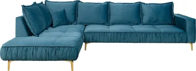 Produktbild von Emoebel24 Ecksofa L-form Links aus Velourstoffen  296x213x85 cm Manhattan Dunkelblau