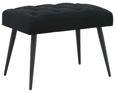 Immagine prodotto di Panca con rivestimento in velluto nero, dimensioni 60 x 40 x 45 cm, con cuciture a bottone
