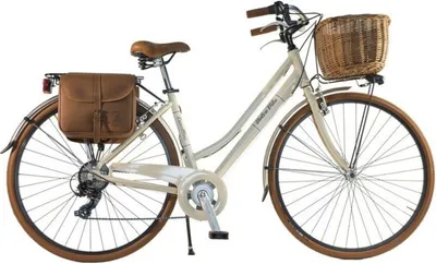 Produktbild von Dolce Vita by Canellini Fahrrad Citybike Frau Aluminium mit Korb und Tasche - Beige 46