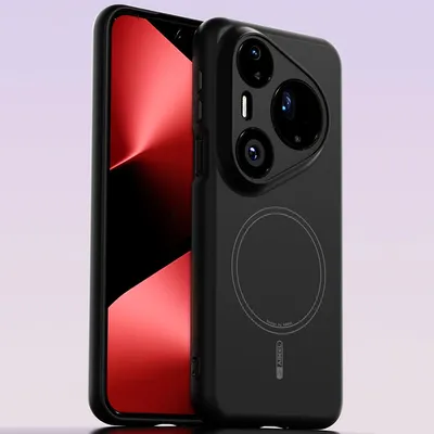 Produktbild von Magnetische Handyhülle für Huawei Pura 80 Ultra, MagSafe kompatible, Flüssig Silikon Stoßfest Kratzfest Hülle Schwarz