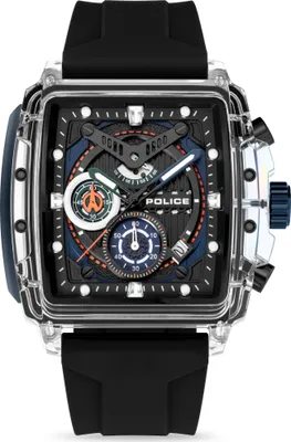Produktbild von Police Herrenuhr Silikon schwarz Police Clout Armbanduhr UPOO0052401