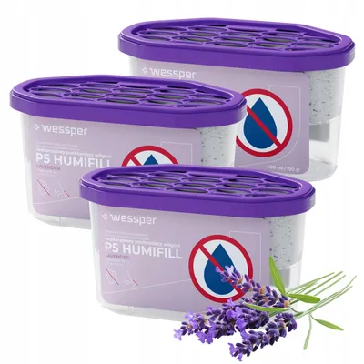 Produktbild von Wessper HUMIFILL P5 3x 400 ml – Luftentfeuchter mit Lavendelduft gegen Feuchtigkeit