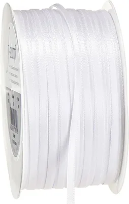 Produktbild von Dekoband Weiß 3mm x 50m Doppelsatinband Hochzeit