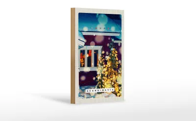 Produktbild von Holzschild Reise 12x18 cm Skandinavien Winterzeit Weihnachten