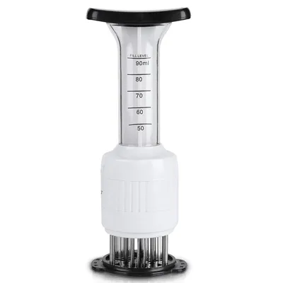 Produktbild von Marinadenspritze und Fleischzartmacher 2-in-1, 30 Edelstahl Nadeln, mit Sicherheitsverschluss, für Steak, Hähnchen und BBQ, robust
