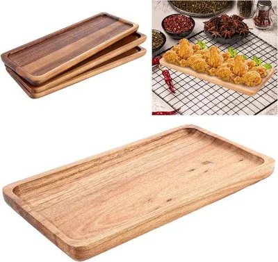 Immagine prodotto di Set da tavola per dessert in legno di acacia, 3 pezzi, 29 x 108 cm