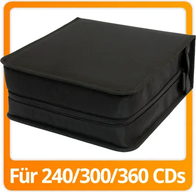 Zdjęcie produktu dla Etui na płyty CD i DVD wykonane z wytrzymałego nylonu i materiałowych przegródek, organizer na płyty zamykany na zamek błyskawiczny (304 CD)