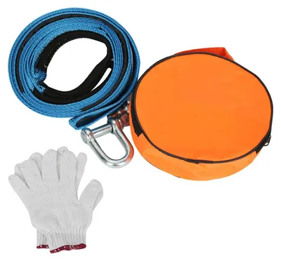 Produktbild von Ikodm 5M Abschleppseil 8T Abschleppband Abschlepp Zugseil Bergegurt blau Abschleppgurt Autohilfe Pannenseil 8000 KG 8 Tonnen LKW