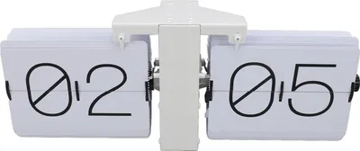 Zdjęcie produktu dla Duży zegar z klapką Gładka powierzchnia Łatwa do odczytania regulacja pokrętłem Automatyczny zegar z klapką do sypialni Salon 24-godzinny Biała czcionka PT