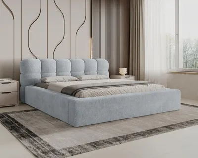 Produktbild von Chilly Möbel Design Bett Milan - Komfort Polsterbett mit Bettkasten, Metallrahmen, Stauraum und gepolstertem Kopfteil 180x200 cm / Monte / Grau