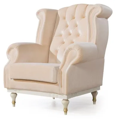 Immagine prodotto di Poltrona retrò bianca Chesterfield poltrona bar monoposto soggiorno 1 posto