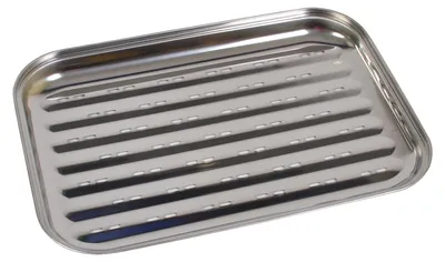 Image de Plateau de cuisson BBQ en acier inoxydable 35x24cm Accessoires de cuisson Poêle Bac à légumes Panier de cuisson