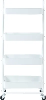 Produktbild von Küchenrollwagen ’Pyhäntä’ mit 4 Ablagekörben 103,5 x 46 x 35 cm Stahl Weiß