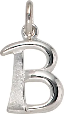Produktbild von Anhänger Buchstabe B aus echtem 925 Silber glänzend teilmattiert Uni
