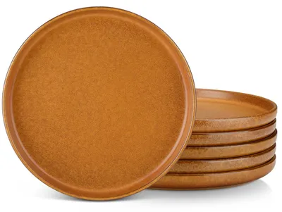 Bordenset für 6 Personen, Keramik, 26 cm, karamellgelb
