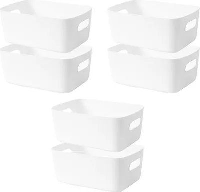 Produktbild von 10 Stück Aufbewahrungsbox Aufbewahrungskorb Regal Kunststoffbox (Weiß)
