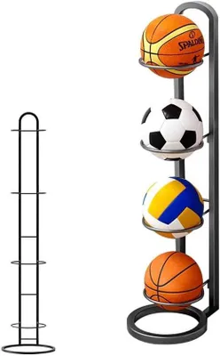 Produktbild von Stehendes Ballregal für Basketball, Fußball, Volleyball, aus Metall