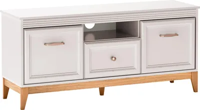 Produktbild von MIRJAN24 TV-Lowboard Windsor W-8, Stilvoll Wohnzimmer, Lowboard mit zwei Drehtüren und eins Schubladen (Farbe: Cashmere)