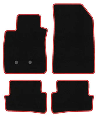 Obrázek produktu pro Velurové autokoberce pro: Renault Clio III 2005-2012 grandtour, kombi, hatchback černo-červené