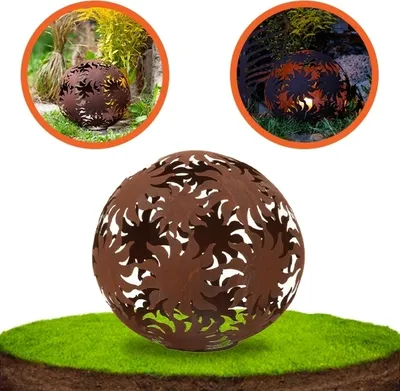 Image de Décoration de jardin pour l'extérieur Sphère décorative Soleil Grille Lampes extérieures pour bougies 40 cm