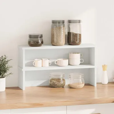 Immagine prodotto di vidaXL Scaffali da cucina impilabili 2 pz. Bianco 60x15x16 cm