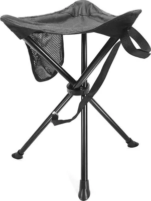 Produktbild von Unyqoos® Klappbarer Dreibeinhocker – ergonomische Sitzhöhe 60 cm, 600D Polyester (Ripstop) & Stahlgestell, Tragegurt, Antirutschfüße, 0,63 kg