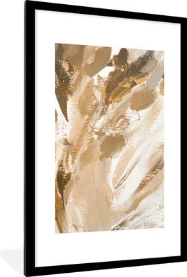 Produktbild von MuchoWow® Gerahmtes Poster Farbe - Gold - Luxus 60x90 cm - Poster mit Schwarzem Bilderrahmen Wandposter Rahmen Foto Bilder - Dekoration - Wandposter Wohnzimmer - Hochwertig