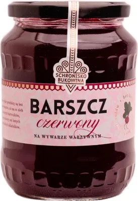 Zdjęcie produktu dla Barszcz czerwony na wywarze warzywnym 700ml- Schronisko Bukowina