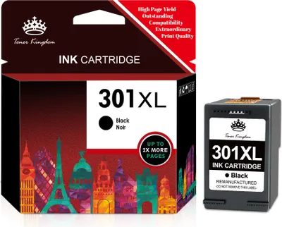 Produktbild von 1er Black Druckerpatronen Für HP 301 XL Für HP Tintenpatrone Nr.301 schwarz CH561EE black Deskjet 1050 2540 2050 A 3050 Envy 4500 4504 5530 5532 5534 OfficeJet 2544 2620 4630 4632 2622 4634