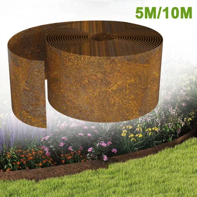 Obrázok produktu pre XMTECH Hrana záhrady z ocele Corten, 10 m x 18 cm, kovová ohraničenie záhona, hrana na strihanie trávy