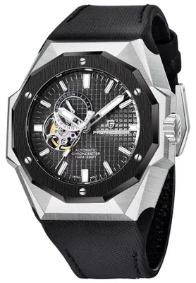 Obrázok produktu pre Pánske hodinky Pagani Design Javelot, automatický náťah, pravá koža, čierna/čierna