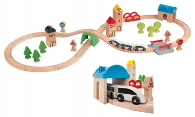 Produktbild von IKEA LILLABO Holzeisenbahn Set 45-teilig mit Zubehör