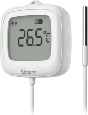 Produktbild von Sonoff SNZB-02LD LCD Temperatur Sensor mit Fühler & Anzeige, IP65, ZigBee