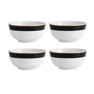 Zdjęcie produktu dla Mikasa Luxe Deco Zestaw chińskich misek na płatki śniadaniowe 14 cm - 4 części - Biały
