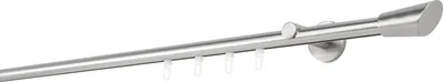 Produktbild von Gardinenstange Maß Innenlauf 20mm Rag 1-lauf Wand 6,5cm Farbe: Edelstahl-Optik, Größe: 360cm